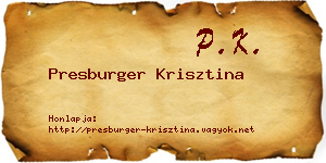 Presburger Krisztina névjegykártya